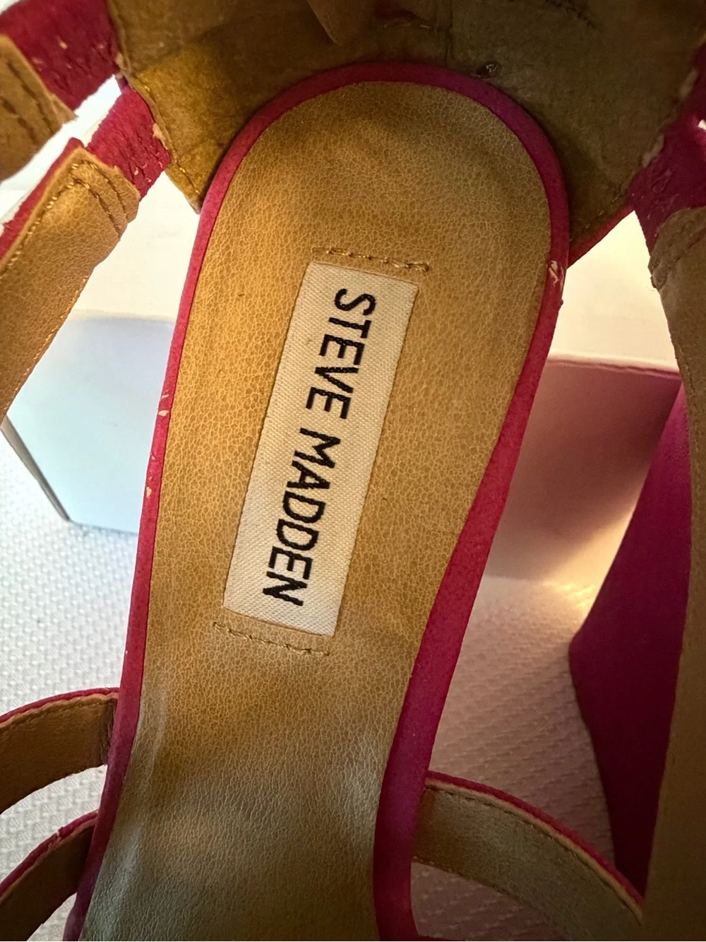 Steve Madden Fuschia Suede Strappy Wedge Heels